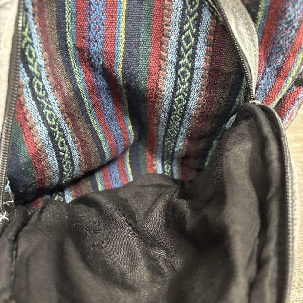 The Collection Royal Backpack Unisex Large Multicolor Hemp Striped Boho Nepal